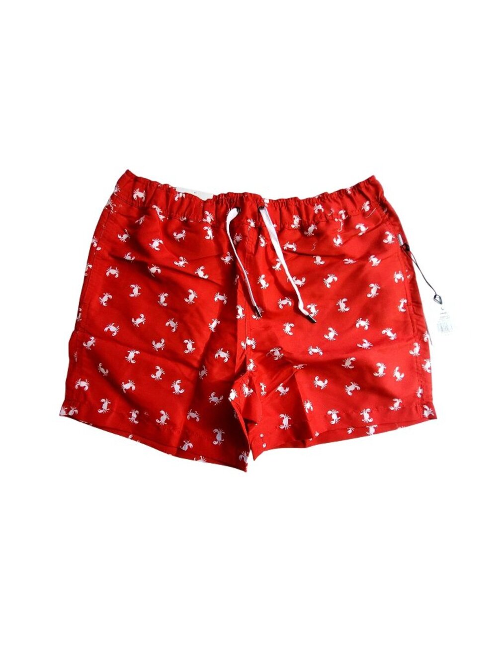 Onia Mens Red Swim Trunks  Size Large Elastic Waistband Mesh Lining Lightweight
